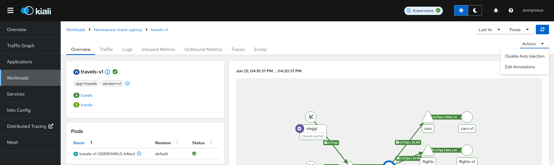 Workload Detail Actions